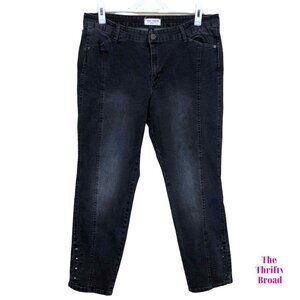 Anthropologie‎ Sugar Magnolia Womens 16 Faded Black Distressed Jeans